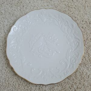 The Lenox China Anniversary Plate Floral Bird Gold Trim Gift Collectible